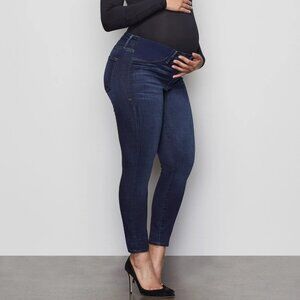 Good American Size 16 Good Mama Side Inserts Skinny Leg Dark Wash Jeans